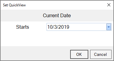 Example of a QuickView using the Current Date.